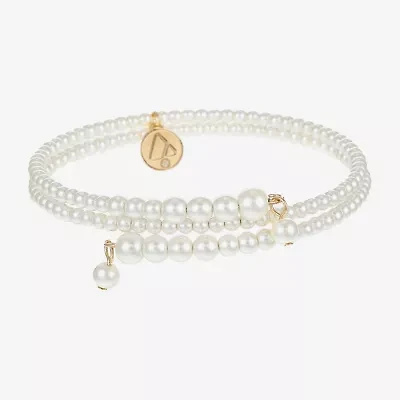 Liz Claiborne Gold Tone Womens White Wrap Bracelet