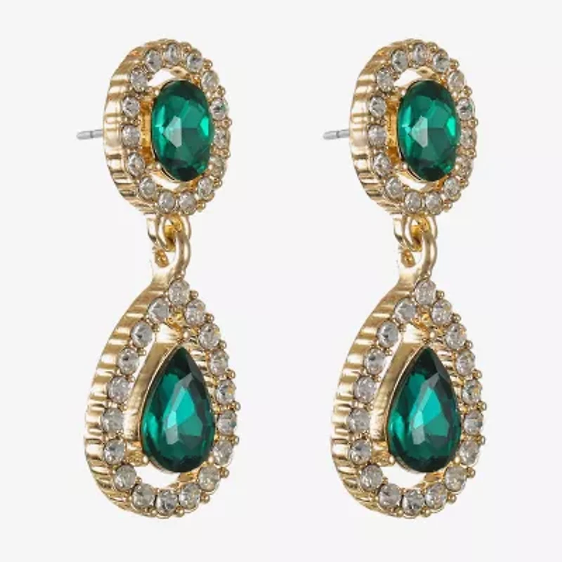 Monet Jewelry Womens Glass Hypoallergenic Drop Earrings