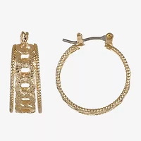 Monet Jewelry Chain Womens 23mm Hypoallergenic Hoop Earrings