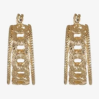 Monet Jewelry Chain Womens 23mm Hypoallergenic Hoop Earrings