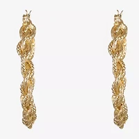 Monet Jewelry Gold Tone Braided Womens 42mm Hypoallergenic Hoop Earrings