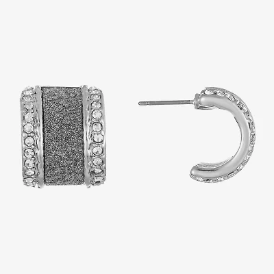 Monet Jewelry Huggie Womens Glass 17mm Hypoallergenic Hoop Earrings
