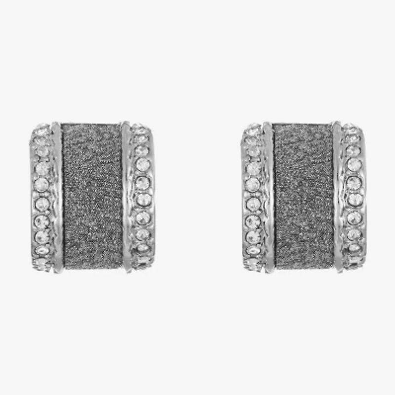 Monet Jewelry Huggie Womens Glass 17mm Hypoallergenic Hoop Earrings