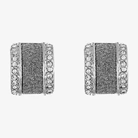 Monet Jewelry Huggie Womens Glass 17mm Hypoallergenic Hoop Earrings