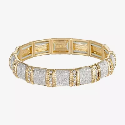 Monet Jewelry Gold Tone Womens Glass Stretch Bracelet