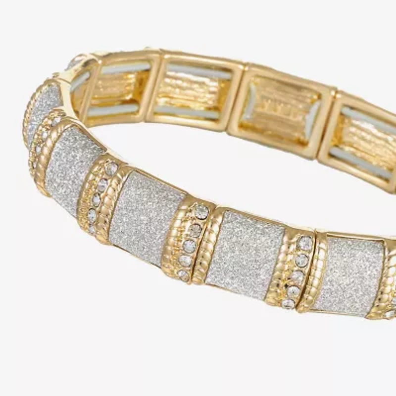 Monet Jewelry Gold Tone Womens Glass Stretch Bracelet