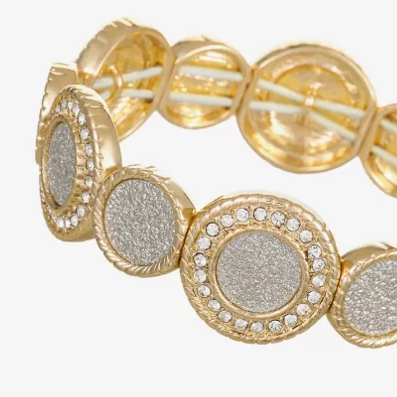 Monet Jewelry Womens Glass Round Stretch Bracelet
