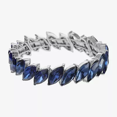 Monet Jewelry Womens Red Glass Marquise Stretch Bracelet