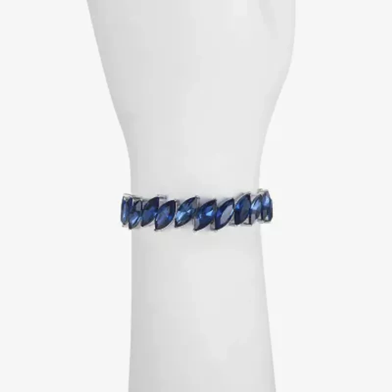 Monet Jewelry Womens Red Glass Marquise Stretch Bracelet