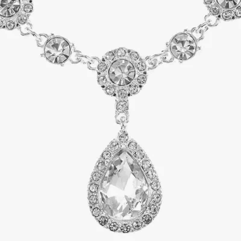 Monet Jewelry Timeless Silver Tone Womens Glass 17 Inch Y Necklace