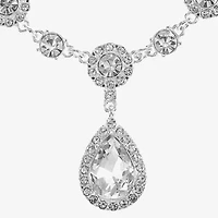 Monet Jewelry Timeless Silver Tone Womens Glass 17 Inch Y Necklace