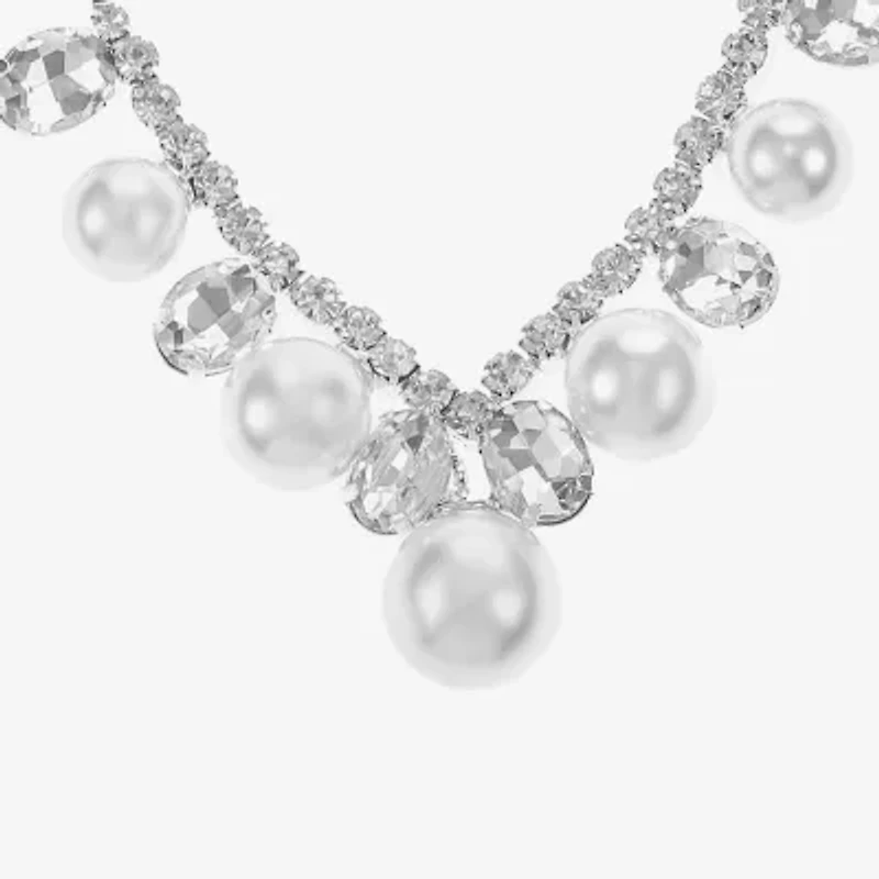 Monet Jewelry Timeless Silver Tone Womens 17 Inch Collar Necklace