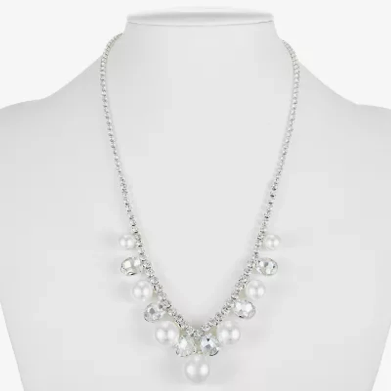 Monet Jewelry Timeless Silver Tone Womens 17 Inch Collar Necklace