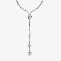Monet Jewelry Timeless Silver Tone Lariant Necklace And Drop Earring Womens Glass 2-pc. Jewelry Set