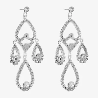 Monet Jewelry Timeless Silver Tone Womens Glass Hypoallergenic Chandelier Earrings