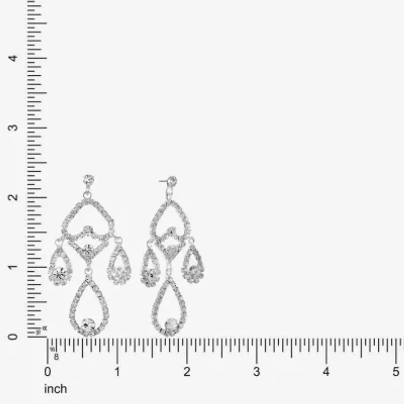 Monet Jewelry Timeless Silver Tone Womens Glass Hypoallergenic Chandelier Earrings