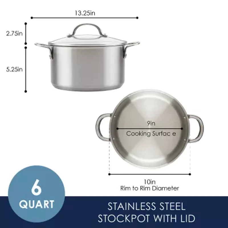 Rachael Ray Stainless Steel 6-qt. Stockpot