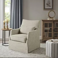 Martha Stewart London Swivel Upholstered Armchair