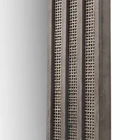 Martha Stewart 34 Naomi Rectangular Wood & Rattan Wall Mount Square Wall Mirror