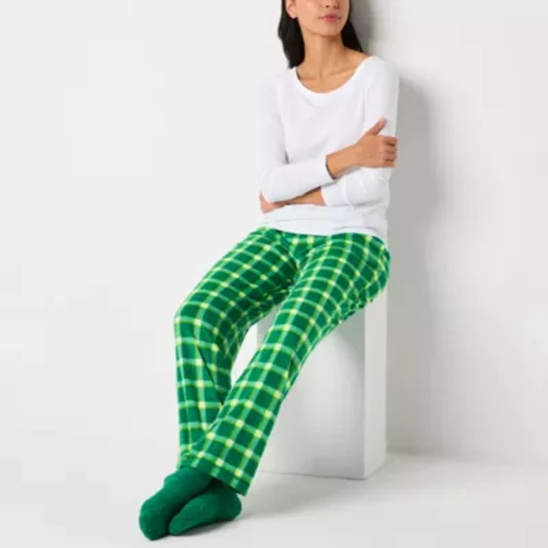 Sleep Chic Womens Fleece Pajama Pants with Socks