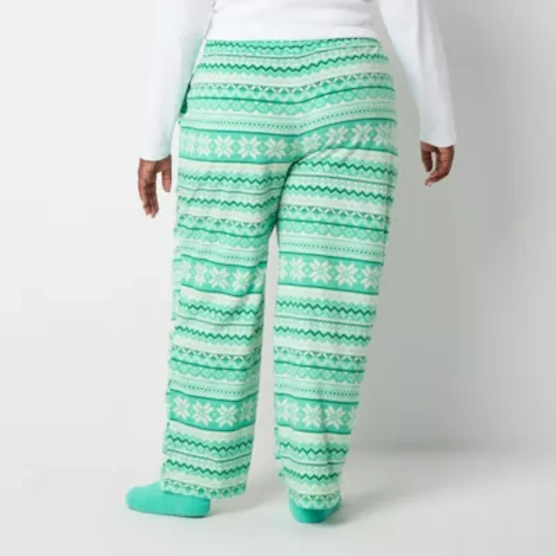 Sleep Chic Womens Fleece Plus Pajama Pants