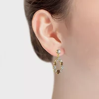 Monet Jewelry Gold Tone Womens Brown Glass Round Marquise Hypoallergenic Drop Earrings