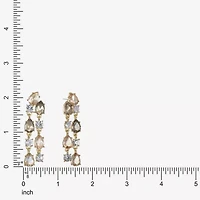 Monet Jewelry Gold Tone Womens Brown Glass Round Marquise Hypoallergenic Chandelier Earrings