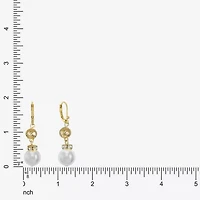 Monet Jewelry Womens Glass Simulated Pearl Round Drop Earrings