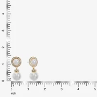 Monet Jewelry Womens Glass Simulated Pearl Round Hypoallergenic Drop Earrings