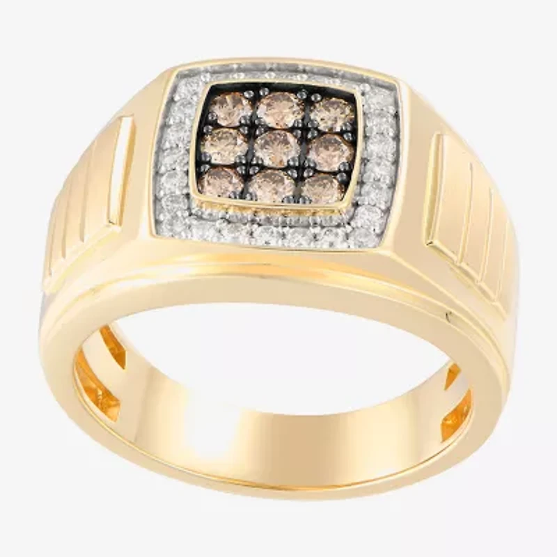 Mens / CT. T.W. Natural Champagne Diamond 10K Gold Fashion Ring