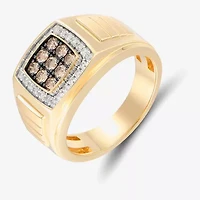 Mens 3/4 CT. T.W. Natural Champagne Diamond 10K Gold Fashion Ring
