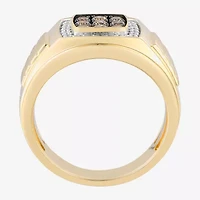 Mens 3/4 CT. T.W. Natural Champagne Diamond 10K Gold Fashion Ring