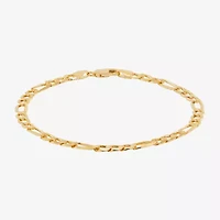 Unisex Adult 14K Gold 8 1/2 Inch Solid Figaro Chain Bracelet