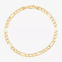 Unisex Adult 14K Gold 8 1/2 Inch Solid Figaro Chain Bracelet