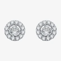 Yes, Please! Lab Created White Sapphire Sterling Silver 9mm Round Stud Earrings