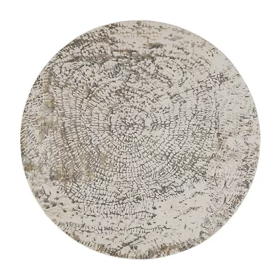 Weave And Wander Parker Abstract Machine Made Indoor Round Area Rug