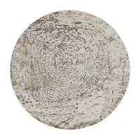 Weave And Wander Parker Abstract Machine Made Indoor Round Area Rug