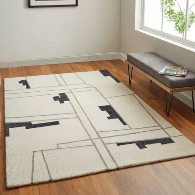 Weave And Wander Ardon Transitional Abstract Indoor Rectangular Area Rug