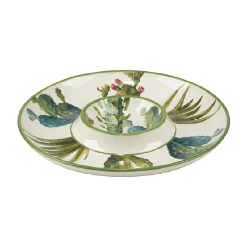 Certified International Cactus Verde Earthenware Chip & Dip Set