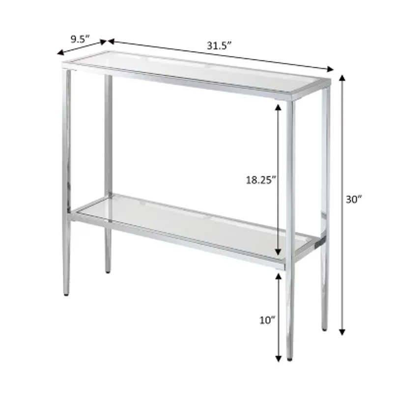Nadia Glass Top Metal Console Table