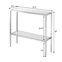 Nadia Glass Top Metal Console Table