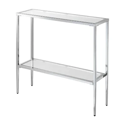 Nadia Glass Top Metal Console Table