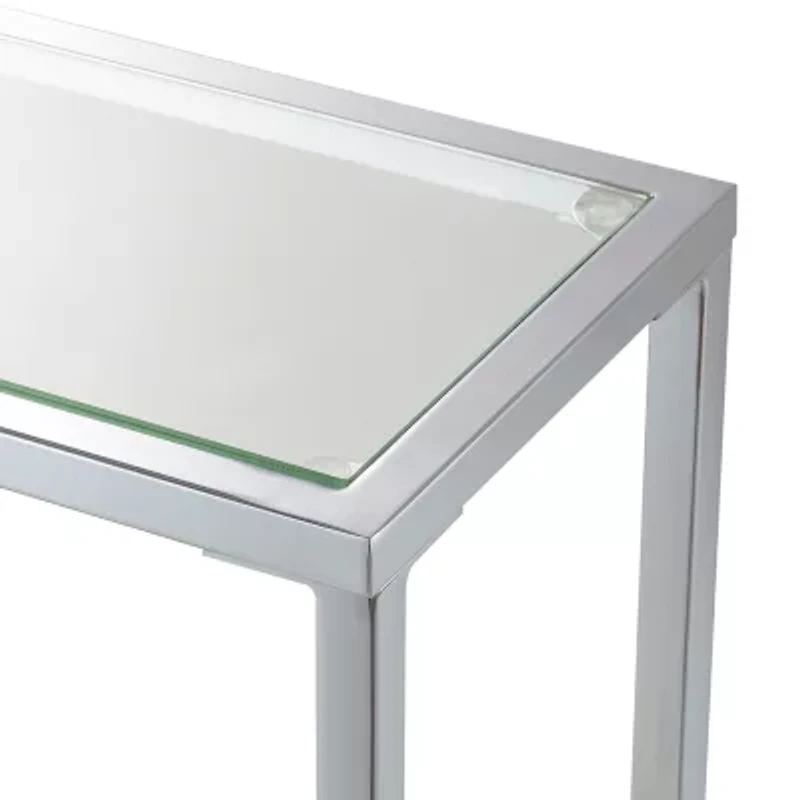 Nadia Glass Top Metal Console Table