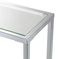 Nadia Glass Top Metal Console Table