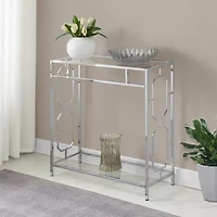 Omega Glass Top Metal Console Table