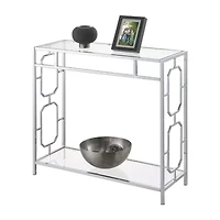 Omega Glass Top Metal Console Table