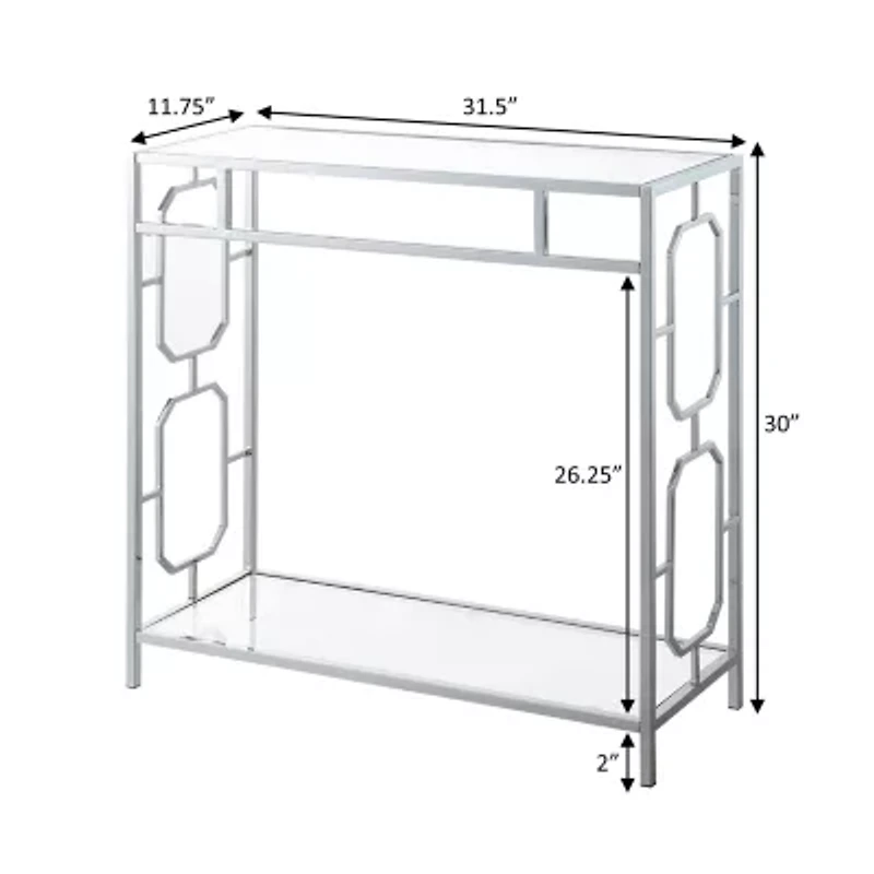 Omega Glass Top Metal Console Table