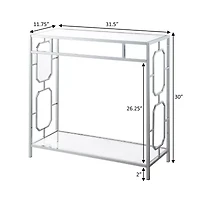 Omega Glass Top Metal Console Table