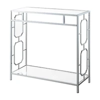 Omega Glass Top Metal Console Table