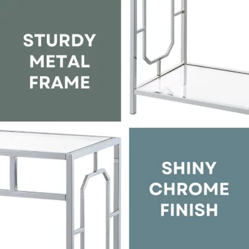 Omega Glass Top Metal Console Table